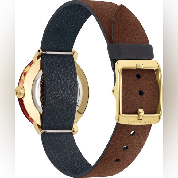 TED BAKER LONDON Katyaa Reversible Leather Strap Watch, 34mm in Black/Tortoise - Picture 3 of 15